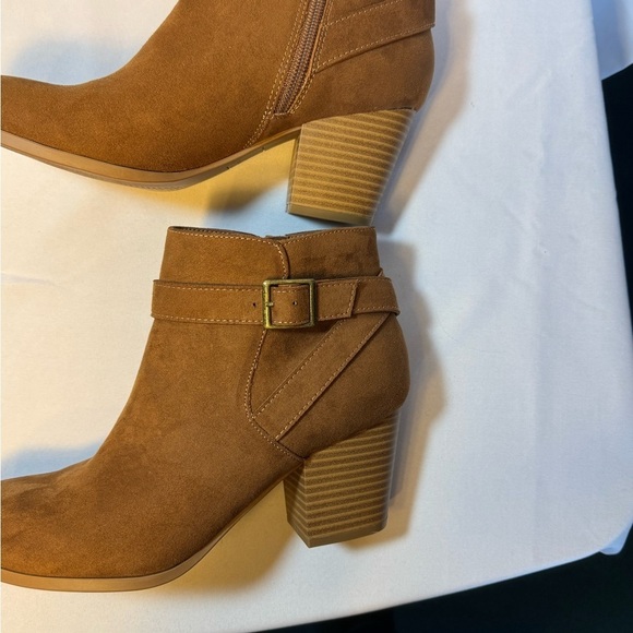 Women’s Brown Suede Ankle Boots | Size 6.5 | Block Heel Booties NEW - Picture 7 of 9